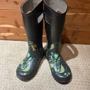 BOGS Kids Floral Black Rain Boots